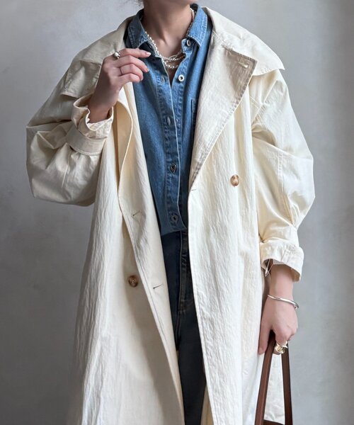 DouDou（ドゥドゥ）の「ライナー付トレンチコート（その他アウター・レディース・ベージュ/アイボリー・FREE）」の8枚目の写真