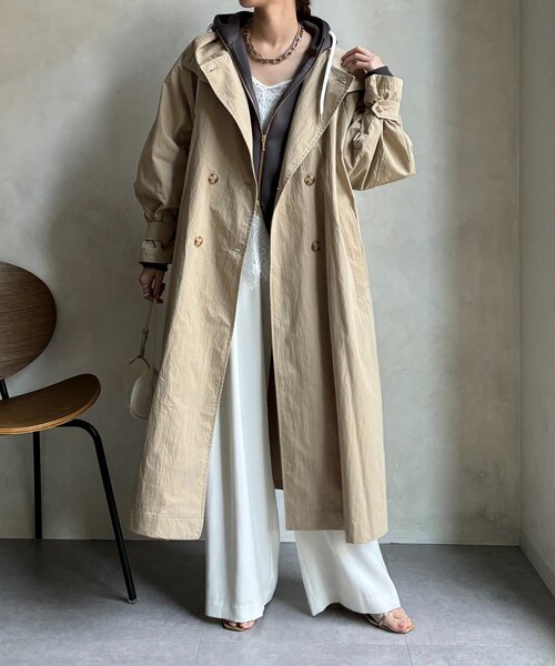 DouDou（ドゥドゥ）の「ライナー付トレンチコート（その他アウター・レディース・ベージュ/アイボリー・FREE）」の12枚目の写真