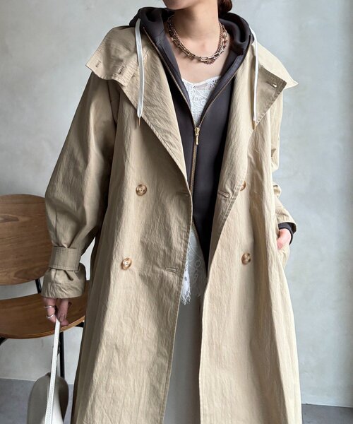 DouDou（ドゥドゥ）の「ライナー付トレンチコート（その他アウター・レディース・ベージュ/アイボリー・FREE）」の16枚目の写真