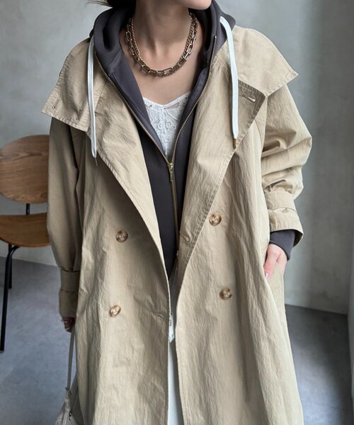 DouDou（ドゥドゥ）の「ライナー付トレンチコート（その他アウター・レディース・ベージュ/アイボリー・FREE）」の17枚目の写真