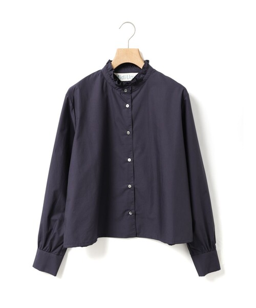 MidiUmi(ミディウミ)の「MidiUmi フリルショートシャツ(シャツ/ブラウス・レディース・オフホワイト/サックスブルー/ネイビー/ピンク・FREE)」の2枚目の写真
