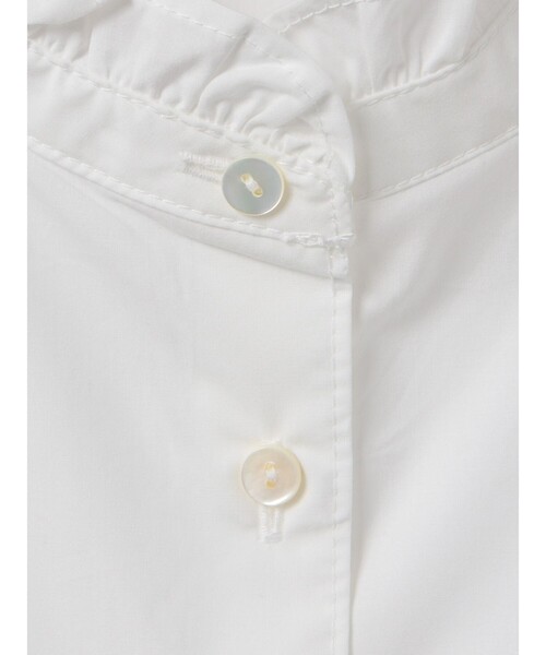 MidiUmi(ミディウミ)の「MidiUmi フリルショートシャツ(シャツ/ブラウス・レディース・オフホワイト/サックスブルー/ネイビー/ピンク・FREE)」の5枚目の写真