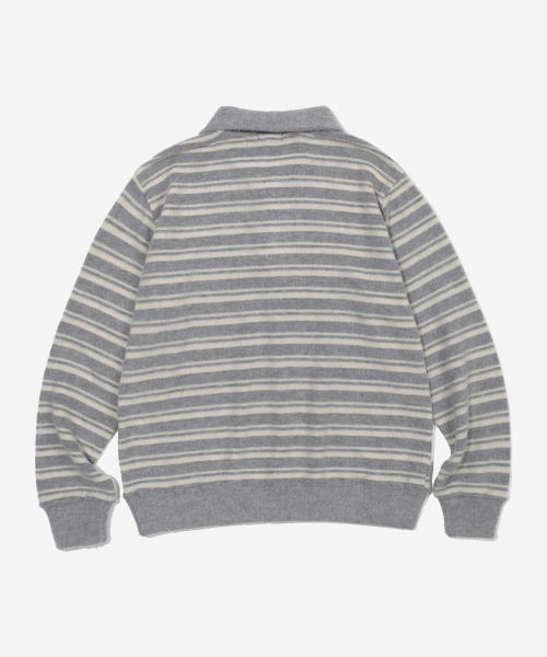 KIJIKO(キジコ)の「ke304-Stripe Collar Knit Gray(ニット/セーター・レディース・グレー・FREE)」の5枚目の写真