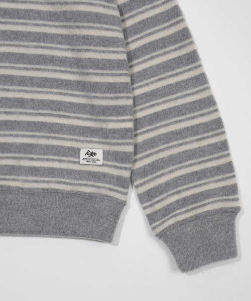 KIJIKO(キジコ)の「ke304-Stripe Collar Knit Gray(ニット/セーター・レディース・グレー・FREE)」の9枚目の写真