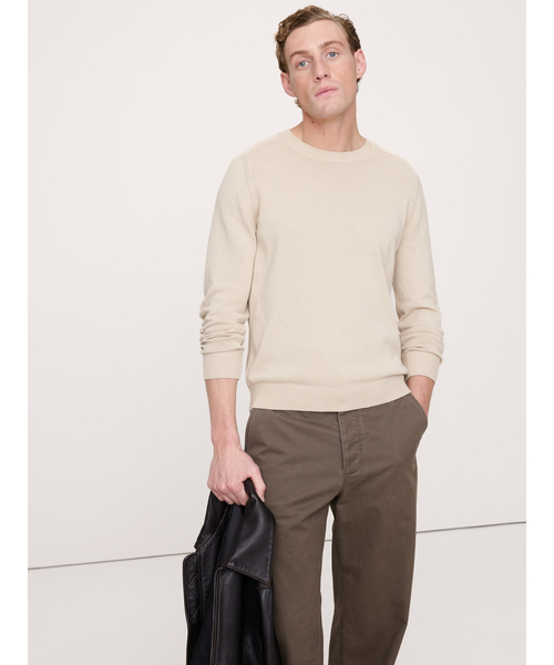 Banana Republic(バナナリパブリック)の「コットン クルーネック セーター(ニット/セーター・メンズ・ネイビー/ベージュ/ブラック/オリーブ・S/XL/L/M)」の2枚目の写真
