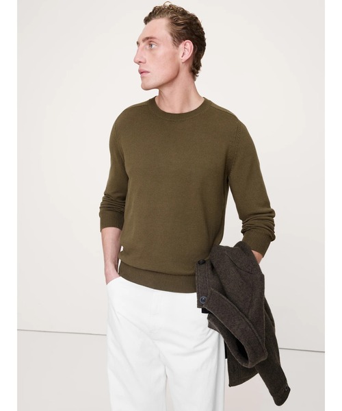 Banana Republic(バナナリパブリック)の「コットン クルーネック セーター(ニット/セーター・メンズ・ネイビー/ベージュ/ブラック/オリーブ・S/XL/L/M)」の3枚目の写真