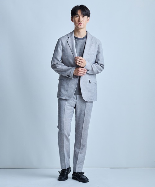 UNION STATION(ユニオンステーション)の「【セットアップ対応】カラミ織りスラックス〈通気性〉(スラックス・メンズ・ブラック/ライトグレー/ネイビー・S/M/L/LL)」の5枚目の写真