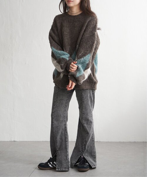 VENCEEXCHANGE(ヴァンスエクスチェンジ)の「アーガイルニットプルオーバー(ニット/セーター・レディース・ネイビー/ブラウン/グレー・FREE)」の7枚目の写真