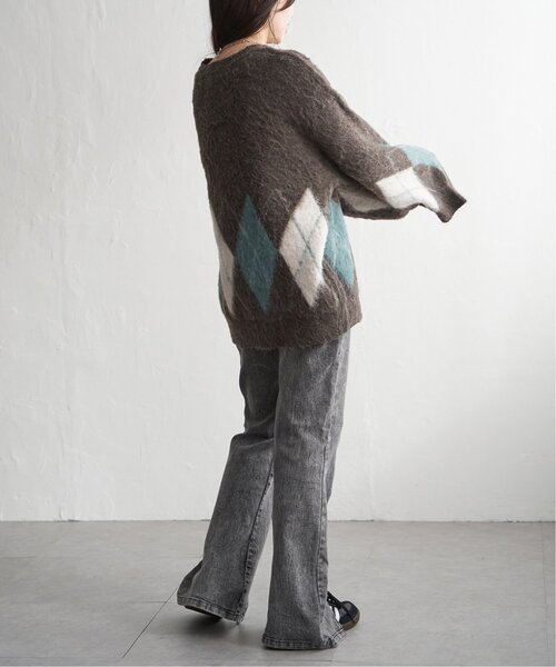 VENCEEXCHANGE(ヴァンスエクスチェンジ)の「アーガイルニットプルオーバー(ニット/セーター・レディース・ネイビー/ブラウン/グレー・FREE)」の9枚目の写真