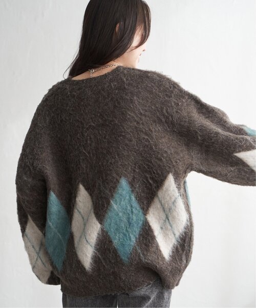 VENCEEXCHANGE(ヴァンスエクスチェンジ)の「アーガイルニットプルオーバー(ニット/セーター・レディース・ネイビー/ブラウン/グレー・FREE)」の10枚目の写真
