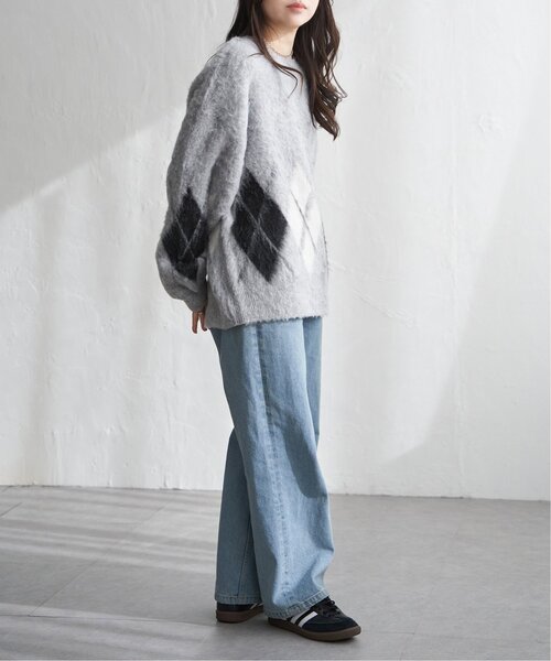 VENCEEXCHANGE(ヴァンスエクスチェンジ)の「アーガイルニットプルオーバー(ニット/セーター・レディース・ネイビー/ブラウン/グレー・FREE)」の13枚目の写真