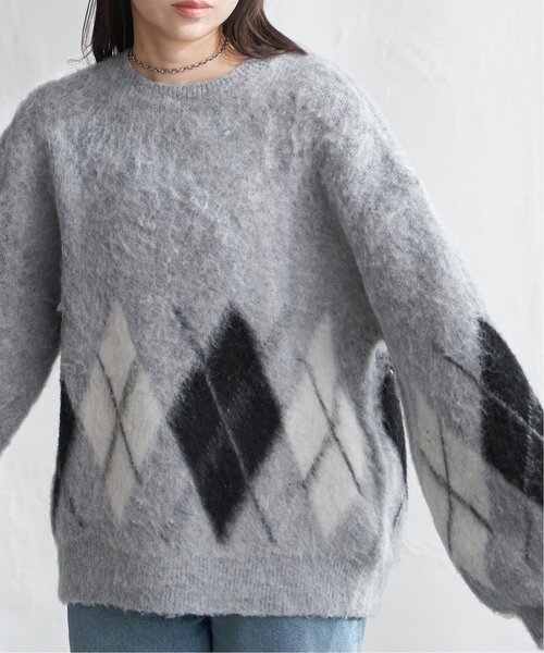 VENCEEXCHANGE(ヴァンスエクスチェンジ)の「アーガイルニットプルオーバー(ニット/セーター・レディース・ネイビー/ブラウン/グレー・FREE)」の17枚目の写真