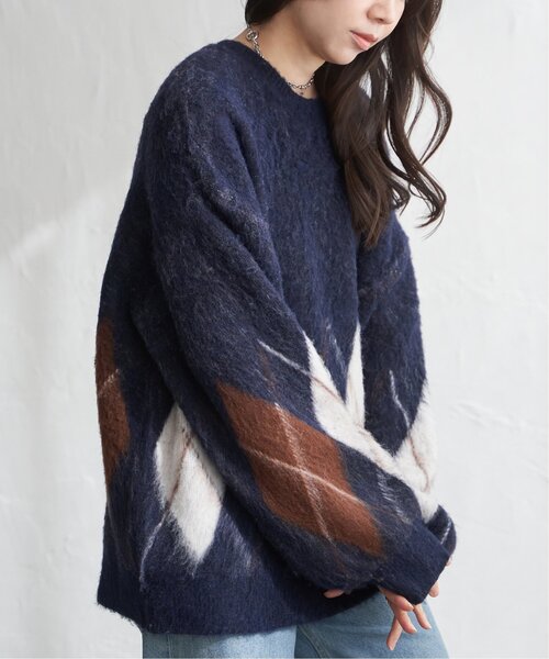 VENCEEXCHANGE(ヴァンスエクスチェンジ)の「アーガイルニットプルオーバー(ニット/セーター・レディース・ネイビー/ブラウン/グレー・FREE)」の22枚目の写真