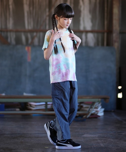 THE NORTH FACE（ザノースフェイス）の「スプレーダイ Tシャツ NTJ32604（Tシャツ/カットソー・キッズ・パープル系/イエロー系・160cm/150cm/140cm/130cm）」の8枚目の写真