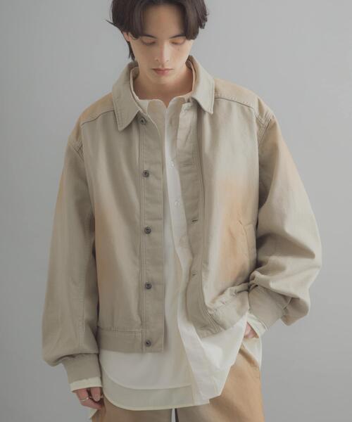 SENSE OF PLACE by URBAN RESEARCH(センスオブプレイスバイアーバンリサーチ)の「ヴィンテージライクデニムブルゾン(デニムジャケット・メンズ・ライトカーキ/ブラック/インディゴブルー・LARGE/MEDIUM)」の1枚目の写真