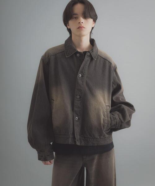 SENSE OF PLACE by URBAN RESEARCH(センスオブプレイスバイアーバンリサーチ)の「ヴィンテージライクデニムブルゾン(デニムジャケット・メンズ・ライトカーキ/ブラック/インディゴブルー・LARGE/MEDIUM)」の2枚目の写真