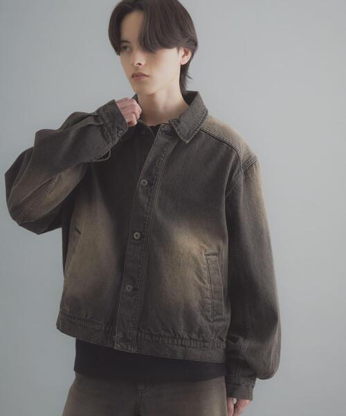 SENSE OF PLACE by URBAN RESEARCH(センスオブプレイスバイアーバンリサーチ)の「ヴィンテージライクデニムブルゾン(デニムジャケット・メンズ・ライトカーキ/ブラック/インディゴブルー・LARGE/MEDIUM)」の5枚目の写真