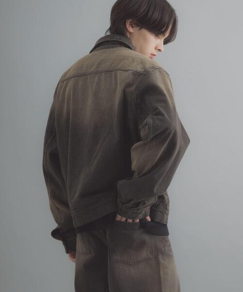 SENSE OF PLACE by URBAN RESEARCH(センスオブプレイスバイアーバンリサーチ)の「ヴィンテージライクデニムブルゾン(デニムジャケット・メンズ・ライトカーキ/ブラック/インディゴブルー・LARGE/MEDIUM)」の7枚目の写真