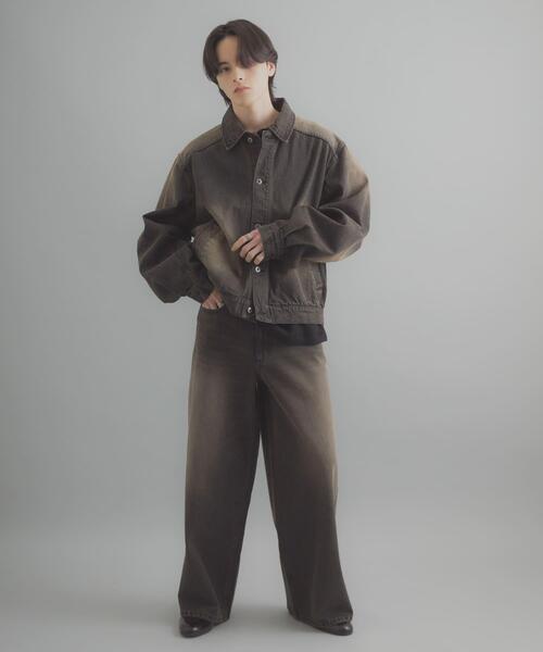 SENSE OF PLACE by URBAN RESEARCH(センスオブプレイスバイアーバンリサーチ)の「ヴィンテージライクデニムブルゾン(デニムジャケット・メンズ・ライトカーキ/ブラック/インディゴブルー・LARGE/MEDIUM)」の9枚目の写真