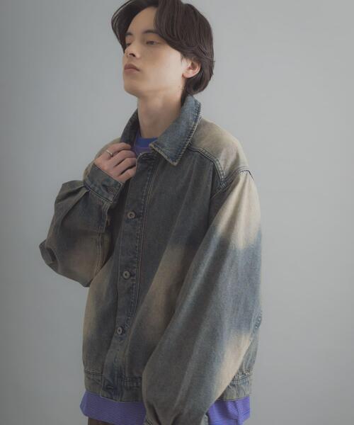 SENSE OF PLACE by URBAN RESEARCH(センスオブプレイスバイアーバンリサーチ)の「ヴィンテージライクデニムブルゾン(デニムジャケット・メンズ・ライトカーキ/ブラック/インディゴブルー・LARGE/MEDIUM)」の22枚目の写真