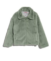 ZIP FUR JACKET_KHAKI