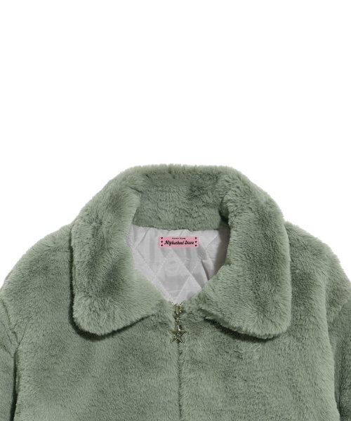 HIGH SCHOOL DISCO(ハイスクールディスコ)の「ZIP FUR JACKET_KHAKI(ムートンコート・レディース・その他・FREE)」の3枚目の写真