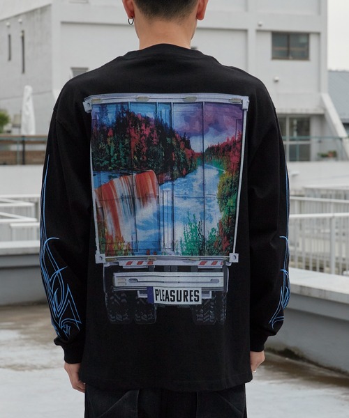 PLEASURES（プレジャー）の「PLEASURES/プレジャーズ SEMI HEAVYWEIGHT LONG SLEEVE デジタルプリント ロングスリーブ Tシャツ ロンT 2026年春夏（Tシャツ/カットソー・メンズ・ブラック・M/L/XL）」の15枚目の写真