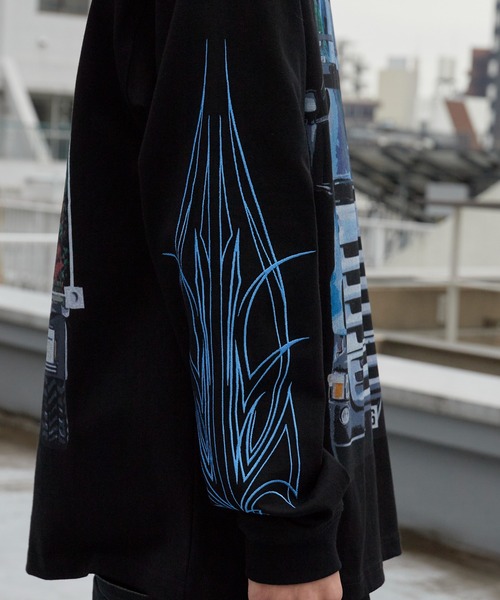 PLEASURES（プレジャー）の「PLEASURES/プレジャーズ SEMI HEAVYWEIGHT LONG SLEEVE デジタルプリント ロングスリーブ Tシャツ ロンT 2026年春夏（Tシャツ/カットソー・メンズ・ブラック・M/L/XL）」の10枚目の写真