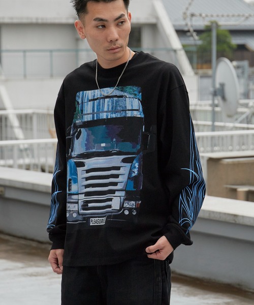 PLEASURES（プレジャー）の「PLEASURES/プレジャーズ SEMI HEAVYWEIGHT LONG SLEEVE デジタルプリント ロングスリーブ Tシャツ ロンT 2026年春夏（Tシャツ/カットソー・メンズ・ブラック・M/L/XL）」の5枚目の写真