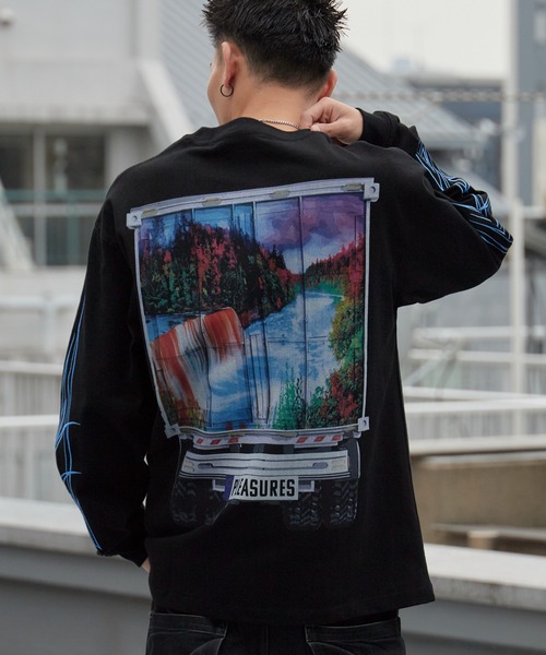 PLEASURES（プレジャー）の「PLEASURES/プレジャーズ SEMI HEAVYWEIGHT LONG SLEEVE デジタルプリント ロングスリーブ Tシャツ ロンT 2026年春夏（Tシャツ/カットソー・メンズ・ブラック・M/L/XL）」の3枚目の写真