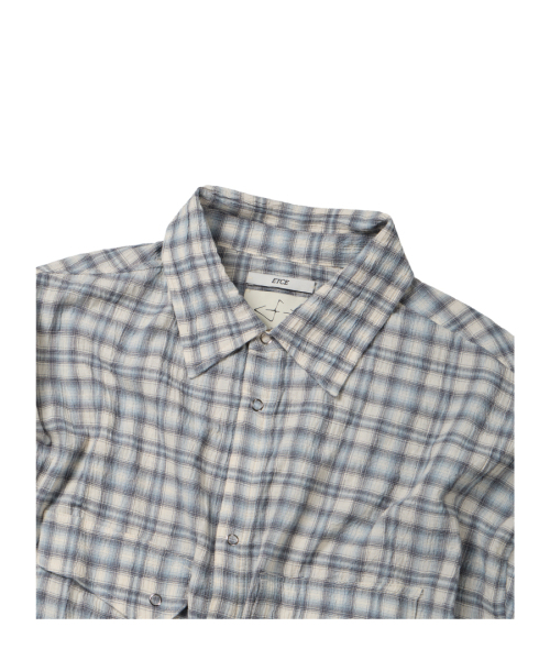 ETCE（イーティーシーイー）の「LAYERED CUFFS CHECK SHIRT (WHITE)（シャツ/ブラウス・レディース・その他・M/L/XL）」の3枚目の写真