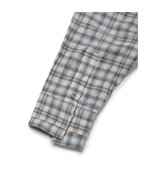 ETCE（イーティーシーイー）の「LAYERED CUFFS CHECK SHIRT (WHITE)（シャツ/ブラウス・レディース・その他・M/L/XL）」の6枚目の写真