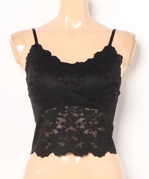 Lace Ladies（レースレディース）の「花柄 総レース カップ付き コンパクト キャミソール（キャミソール・レディース・ブラック/アイボリー/ホワイト・FREE）」の21枚目の写真