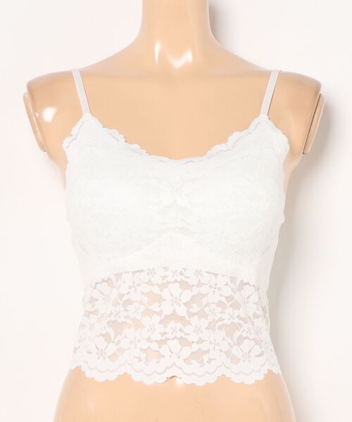 Lace Ladies（レースレディース）の「花柄 総レース カップ付き コンパクト キャミソール（キャミソール・レディース・ブラック/アイボリー/ホワイト・FREE）」の22枚目の写真