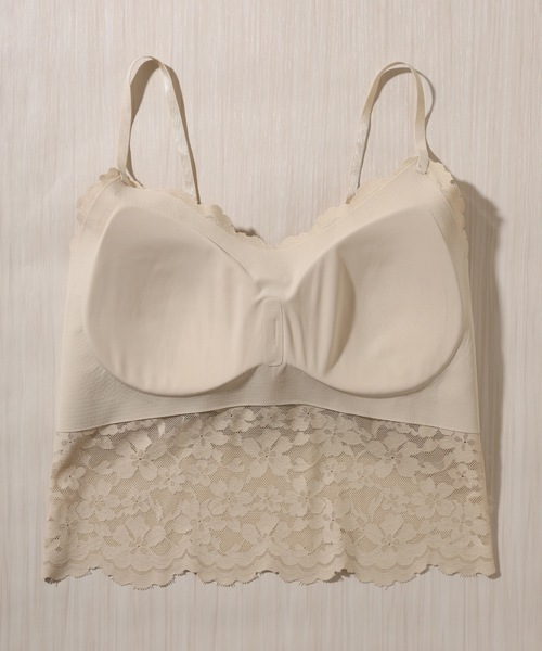 Lace Ladies（レースレディース）の「花柄 総レース カップ付き コンパクト キャミソール（キャミソール・レディース・ブラック/アイボリー/ホワイト・FREE）」の16枚目の写真