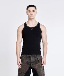 CONTRAST BACK LOGO SLEEVELESS - Black