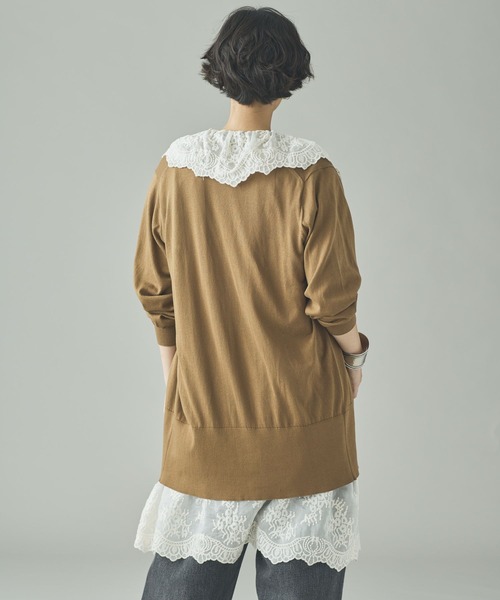 Curensology（カレンソロジー）の「Curensology(カレンソロジー)/ファインコットンＶネックカーディガン（カーディガン/ボレロ・レディース・ブラック/アイボリー/ブラウン・FREE）」の19枚目の写真