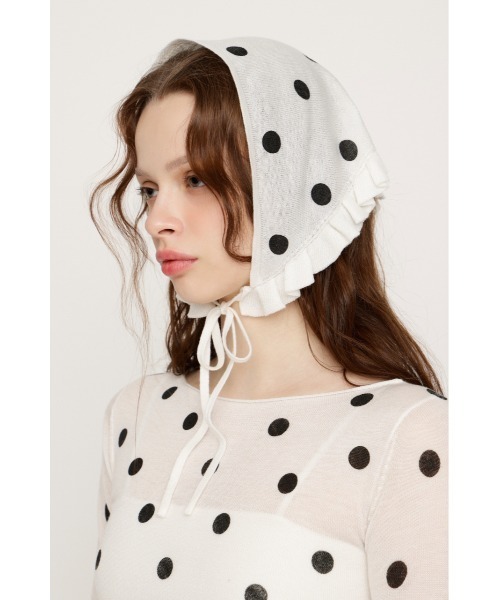 SLY（スライ）の「MICHIXSLY DOTS KNIT TOPS ミチスライドットニットトップス 冬服 春服（ニット/セーター・レディース・ブラック系その他2/ホワイト系その他2・FREE）」の9枚目の写真
