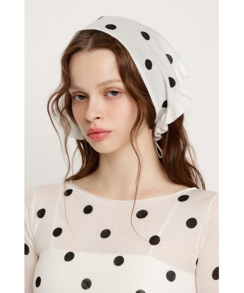 MICHIXSLY DOTS KNIT TOPS ミチスライドットニットトップス 冬服 春服