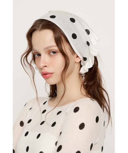 MICHIXSLY DOTS KNIT TOPS ミチスライドットニットトップス 冬服 春服