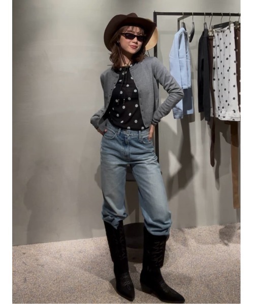 MICHIXSLY DOTS KNIT TOPS ミチスライドットニットトップス 冬服 春服