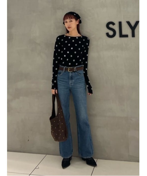 MICHIXSLY DOTS KNIT TOPS ミチスライドットニットトップス 冬服 春服