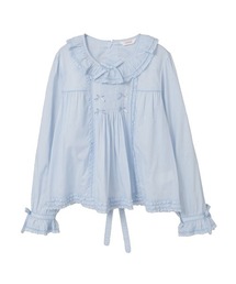 PINK HOUSE ピンクハウス　ブラウス　くすみブルー PINK HOUSE｜ピンクハウスのシャツ/ブラウス（ブルー・ネイビー/青色系