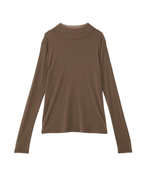 YECCA VECCA(イェッカヴェッカ)の「ハイネックシアートップス(Tシャツ/カットソー・レディース・ブラック/オフホワイト/ブルー/ブラウン・FREE)」の5枚目の写真