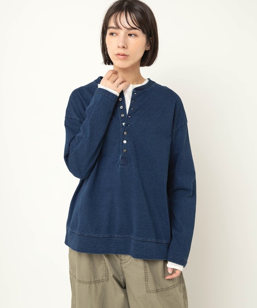 RNA-N(アールエヌエーエヌ)の「M2613 インディゴヘンリーT(Tシャツ/カットソー・レディース・ワンウォッシュ/インディゴブルー/ライトインディゴブルー・FREE)」の8枚目の写真
