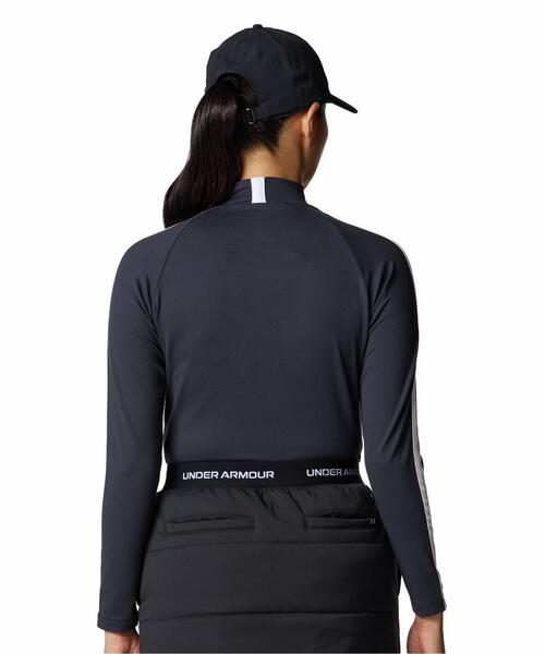 UNDER ARMOUR（アンダーアーマー）の「UAドライブ アーマーニット ロングスリーブ モックネック シャツ（ゴルフ/レディース）（ポロシャツ・レディース・ブラック・S/L/M/XL）」の2枚目の写真