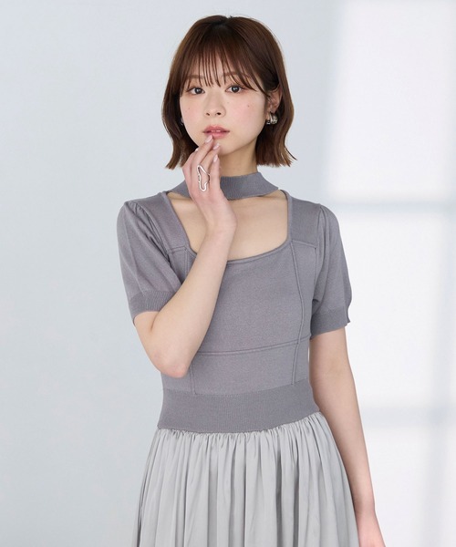 Elishe(エリシェ)の「カットアウトドッキングワンピース(ワンピース・レディース・ブラック系/グレー系・0/1)」の10枚目の写真