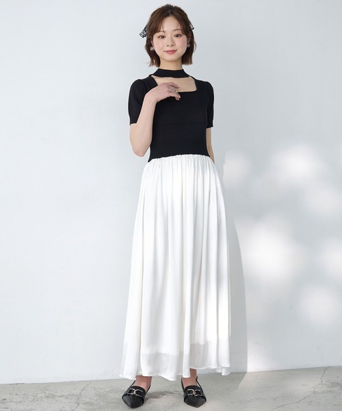 Elishe(エリシェ)の「カットアウトドッキングワンピース(ワンピース・レディース・ブラック系/グレー系・0/1)」の12枚目の写真