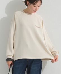ソフトポンチロゴプリント裾ドローコード 長袖Tシャツ 花粉リリース付