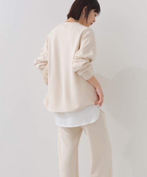 OMNES（オムネス）の「ソフトポンチロゴプリント裾ドローコード 長袖Tシャツ 花粉リリース付（Tシャツ/カットソー・レディース・ブラック/ライトピンク/ベージュ/ライトグレー・FREE）」の18枚目の写真